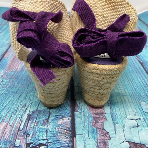 SPARTVS Carina Espadrille Wedge Heels Purple Canva - Picture 5 of 8